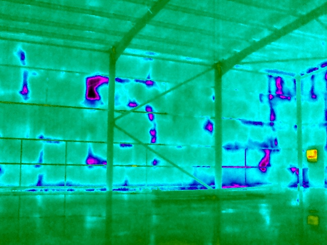 Cold Spots Highlighted by Heat Loss Survey of Commercial Building